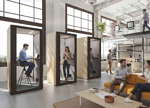 Cabines acoustiques Qyos dans un bureau