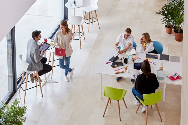 employees in flexible smart working