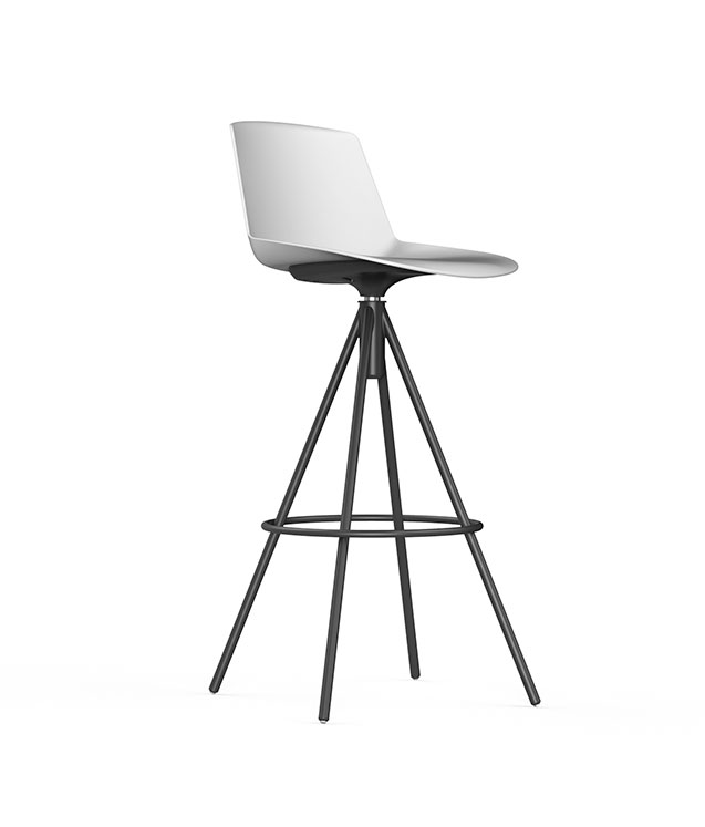 SERIE 40 - Taburete con 4 Patas de acero piramidales